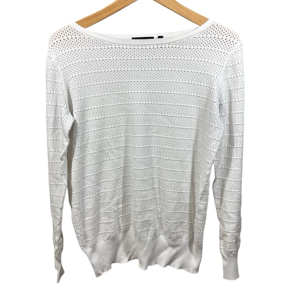 Theory White Kristaly Dream Open Knit Sweater - Picture 1 of 4